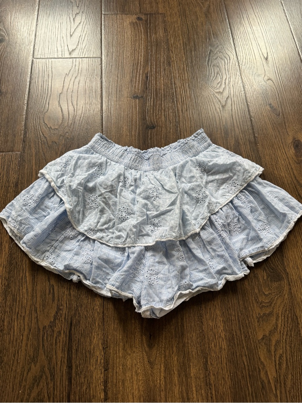American Eagle Outfitters Light Blue Eyelet Layered Skort